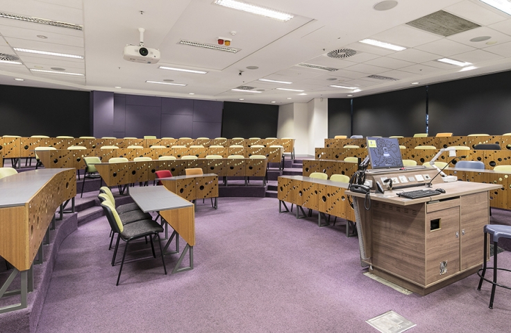 UNSW lecture room with purple floor